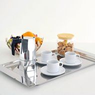 Alessi MT18/6 "Ossidiana" Stove Top Espresso 6 Cup Coffee Maker in Aluminium Casting Handle And Knob in Thermoplastic... N13