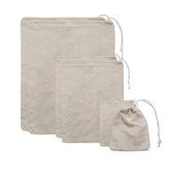 (set of 24 ) MIAOMIAO Reusable Cotton Drawstring Bags, Machine Washable Unbleached Cotton bags (SMALL 4" x 3") N4