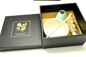 Japanese Mino Yaki ware Matcha Bowl And Tea Ceremony Set Green Tea 11.5 / 11.5 / 8cm (4.5 / 4.5 / 3.1inch)[7393] N3