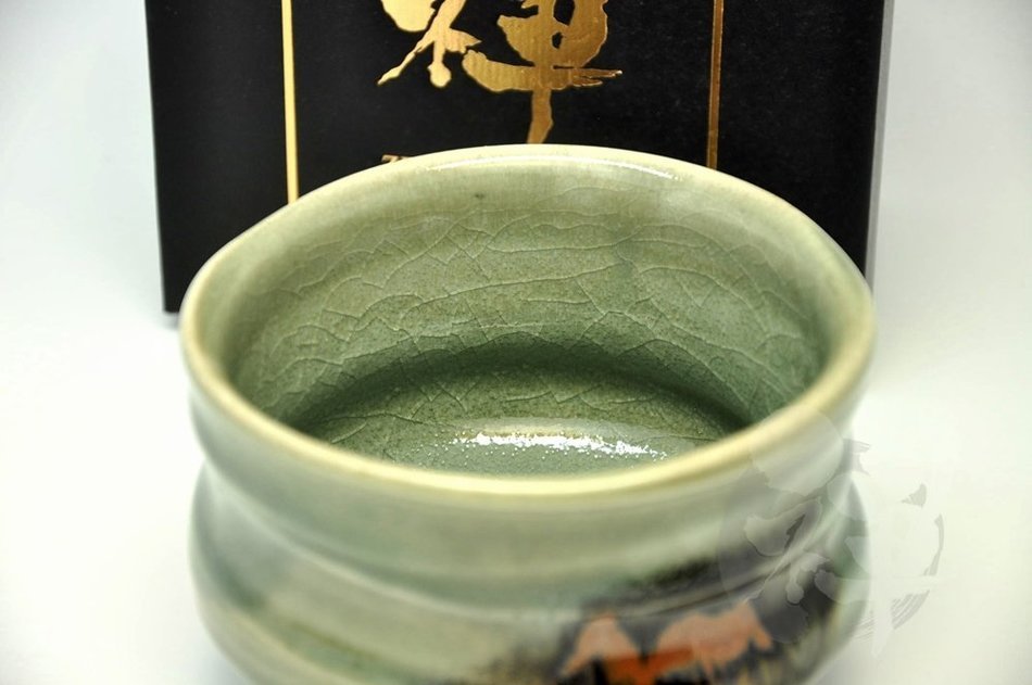 Japanese Mino Yaki ware Matcha Bowl Green Tea 12 / 12 / 8.5cm (4.7 / 4.7 / 3.3inch)[7354] N5
