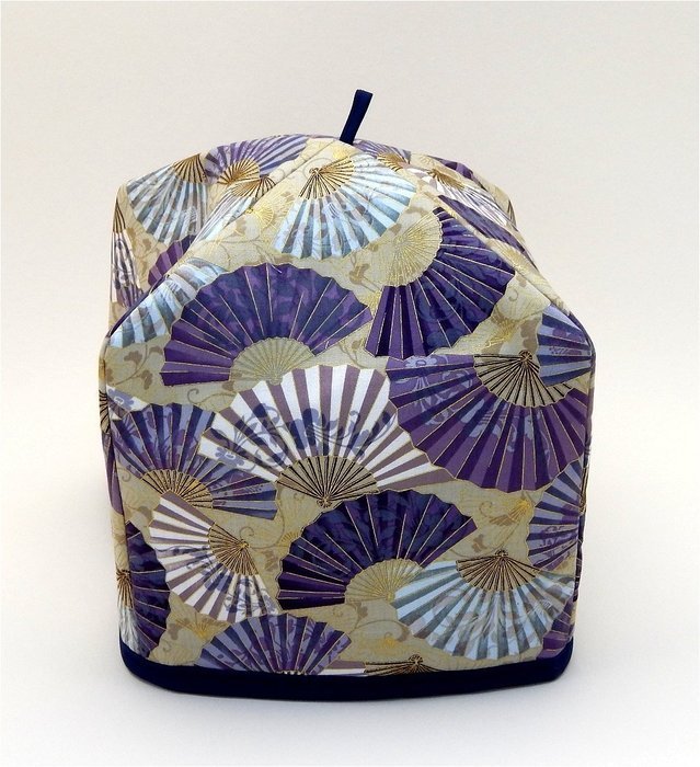 Purple Fans and Blue Waves Tea Cozy