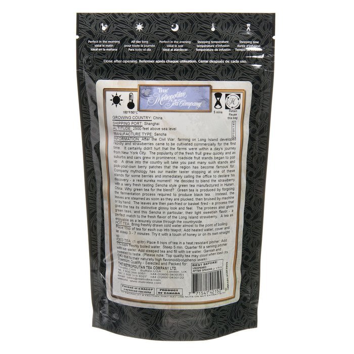 Metropolitan Tea Discovery Loose Tea Pack, Long Island Strawberry Flavored Green, 100gm N2