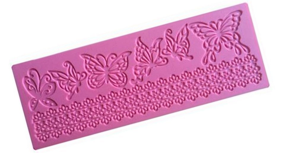 2-Pc Set Butterfly, Flutterby and Lace Fondant and Icing Mold for Cakes, Candy and More, by Accessorati N3
