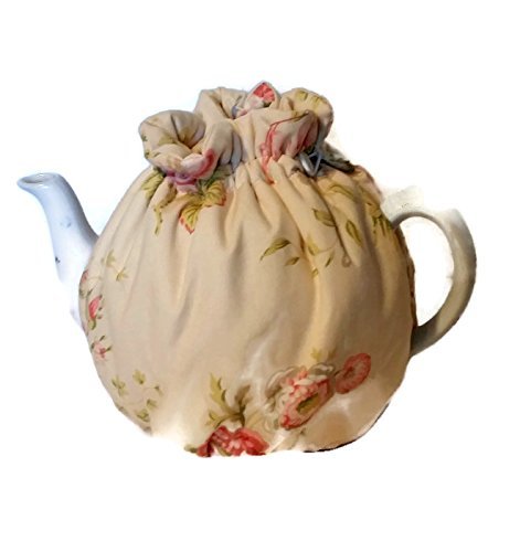 Teapot Cozy with Pink and White Roses on Tan for a 5-8 cup teapot #305 N5