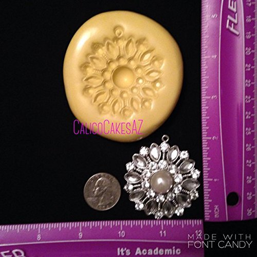 Large Brooch Fondant Mold Chocolate Candy Gumpaste Isomalt Soap Resin Clay