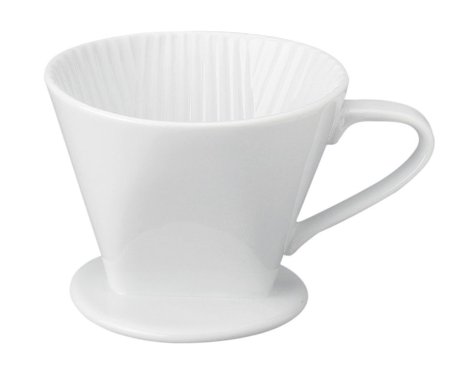 HIC Filter Cone, Porcelain, Number 4-Size Filter, Brews 8 to 12-Cups N3