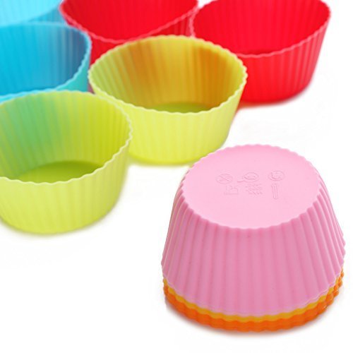 Silicone Baking Cups - Reusable Dessert Muffin Pans Mini Cupcakes Liner N3