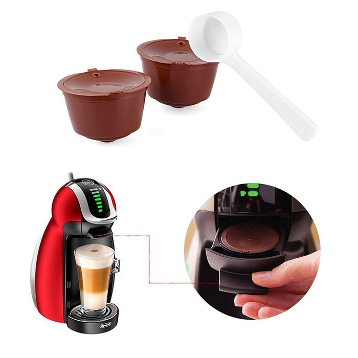 ONEVER Refillable Compatible Reusable Coffee Capsules Eco-Friendly Single Serve Coffee Filters for Nescafe Dolce... N2
