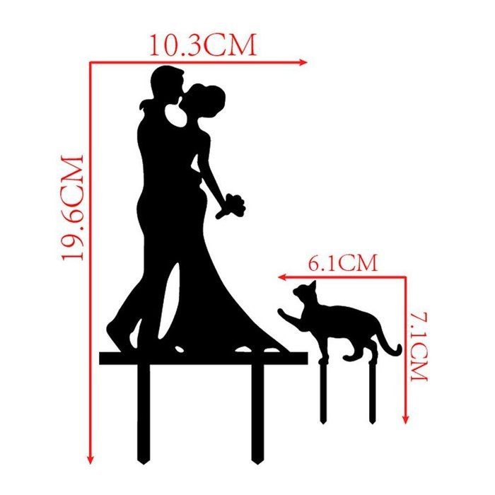 White Cake Topper of Engagenent and Bridal with a Lovly Pet N4
