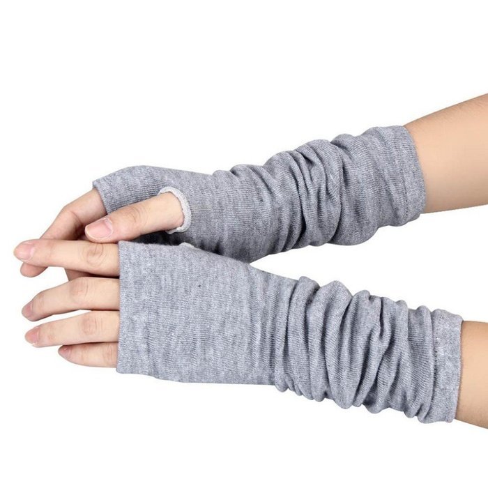 Long Fingerless Gloves,Morecome Winter Wrist Arm Hand Warmer Knitted Mitten (Black) N31