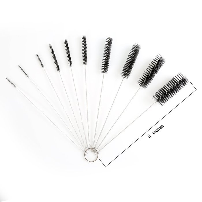 NATIONALMATER Bottle Cleaning Brushes, Cleaning Brush, Cleaner for Narrow Neck Bottles Cups with Hook, Set of 10 N22