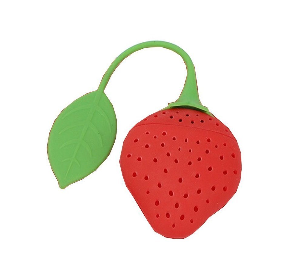 Ved-Mart&copy; Silicone Tea Infusers Fine Filter 3 Sets In One, Super Cute Strawberry Design Red, Teapot Teacup Tea-filter N6