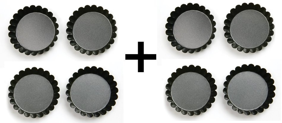 Norpro Nonstick Mini Tartlet Custard Quiche Pastry Pie Pan 3" Dia Set/4 (2-Pack)