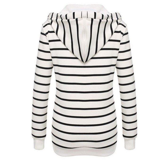 Pullover Tops,Morecome Womens Stripe Loose Casual Long Sleeve Hoodie Sweatshirt (S, Black) N9