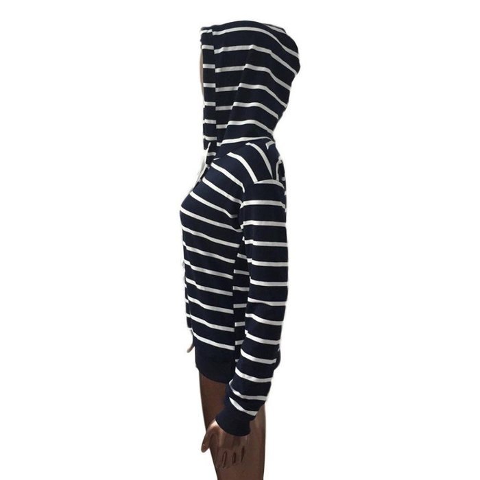 Pullover Tops,Morecome Womens Stripe Loose Casual Long Sleeve Hoodie Sweatshirt (S, Black) N12