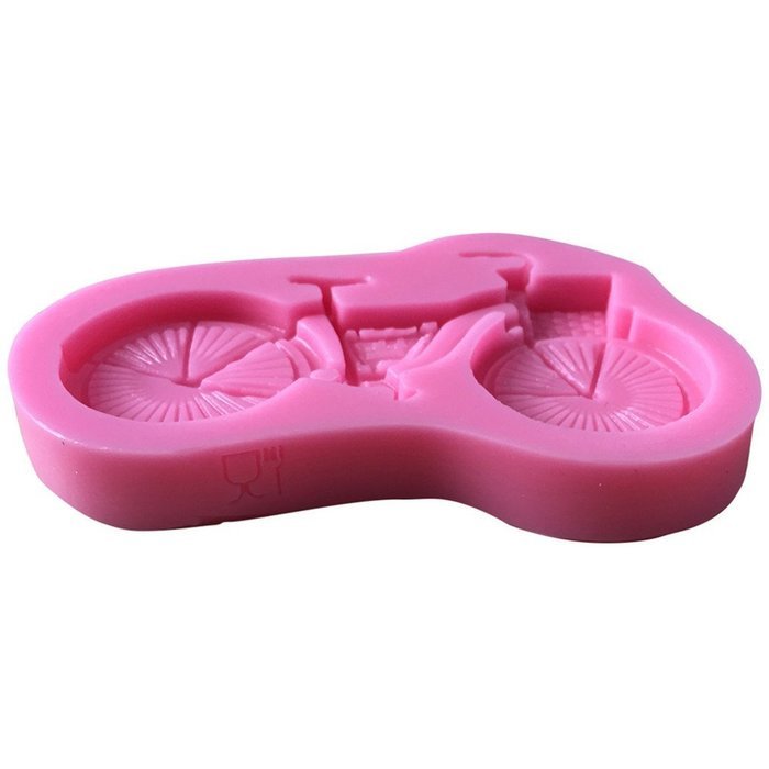 FLY DIY Cake Mold 3D Bicycle Shaped Silicone Fondant Mold,Pink N2