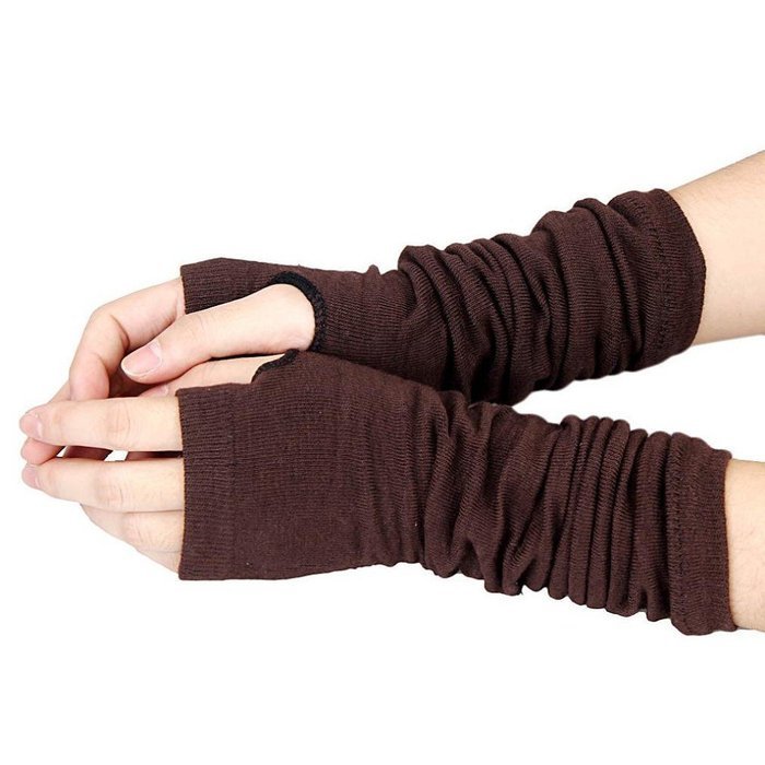Long Fingerless Gloves,Morecome Winter Wrist Arm Hand Warmer Knitted Mitten (Black) N34