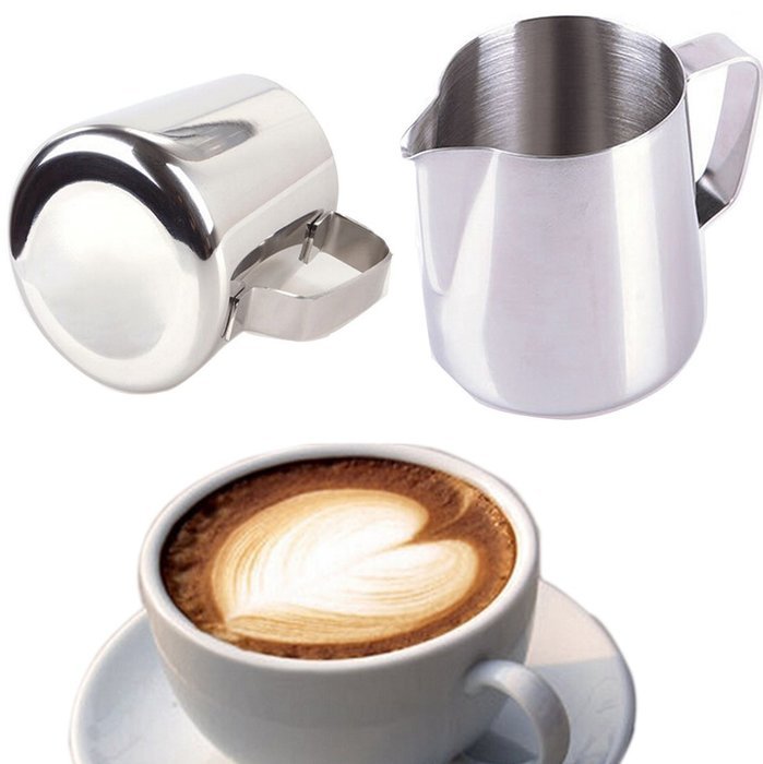 CANIS Stainless Steel Coffee Espresso Frothing Pitcher Milk Cup with Handle,150ML