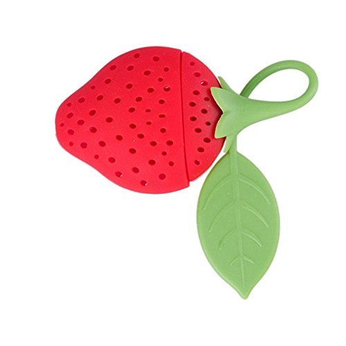 Cute Fashion Strawberry Silicone Herbal Spices Leaf Tea Infuser Strainer N3