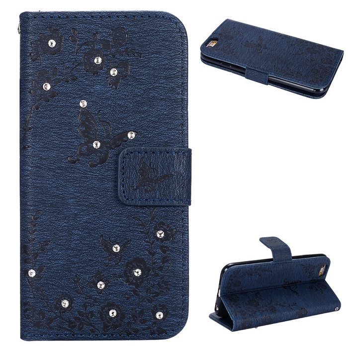iPhone 7 Case,iPhone 7 Wallet Case,Phezen Serect Garden Series Butterfly Flower Bling Diamod Inlaid PU Leather... N54