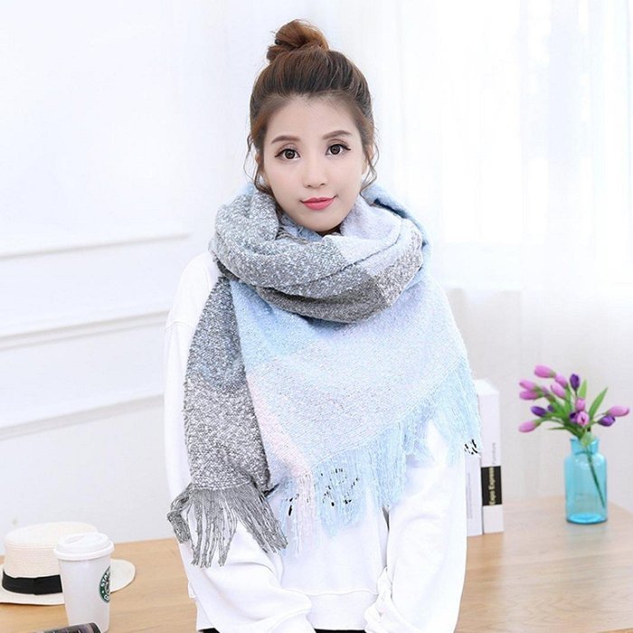 Scarf,Morecome Warm Winter Women Long Scarf Large Shawl Plaid Scarf (Coffee) N4