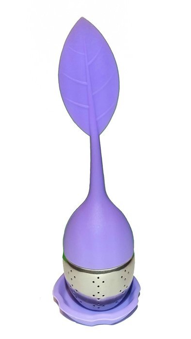 4-Pack Cozy Brew Loose Leaf Silicone Stainless Steel Tea Infuser with Drip Tray N5