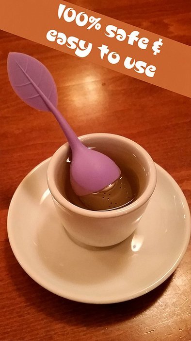 4-Pack Cozy Brew Loose Leaf Silicone Stainless Steel Tea Infuser with Drip Tray N6