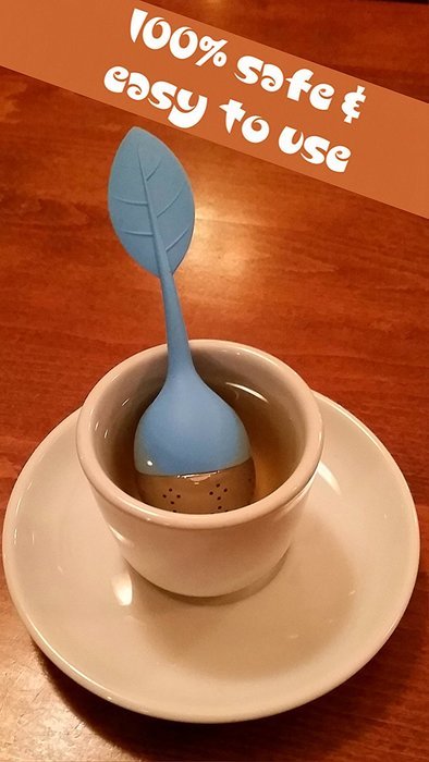 4-Pack Cozy Brew Loose Leaf Silicone Stainless Steel Tea Infuser with Drip Tray N8