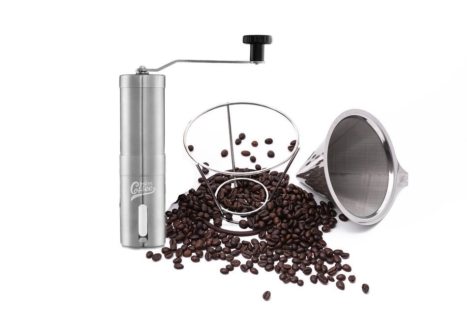 Miss Coffee Pour Over Coffee Dripper - Stainless Steel Reusable Coffee Filter and Paperless Single Cup Coffee... N3