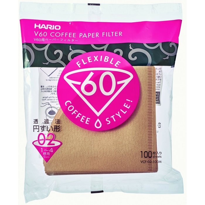 Hario 02 100 Count Coffee Paper Filter, Natural N4