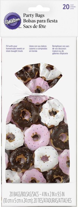 Wilton 1912-9921 20 Count Donut Pattern Party Bags, Assorted N2