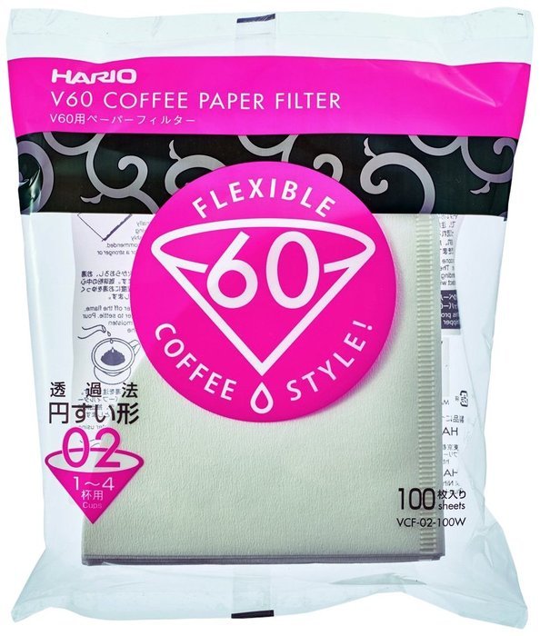 Hario 02 100 Count Coffee Paper Filter, Natural N7