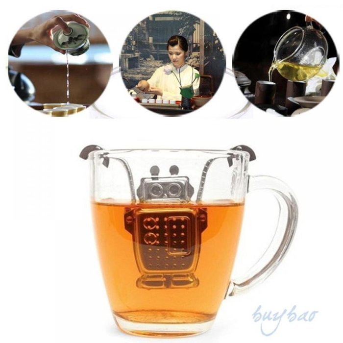 MAXGOODS Fine Robot Hanging Tea Leaf Infuser Steel Strainer Filter N2
