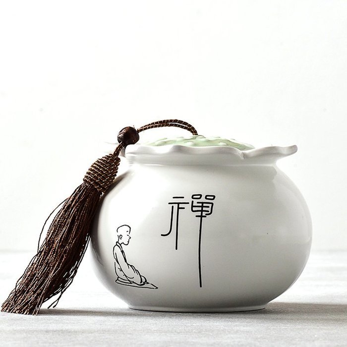 XDOBO L Ceramic Tea Tin Dry Goods Seal Pot Tea Storage Container Sealed Can Tea Accessories (D) N3