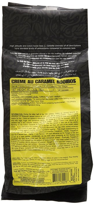 Metropolitan Tea 60 Count Classic Teabags, Creme Au Caramel N2