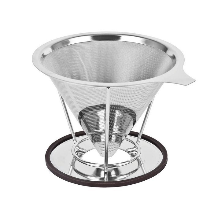 Miss Coffee Pour Over Coffee Dripper - Stainless Steel Reusable Coffee Filter and Paperless Single Cup Coffee... N4