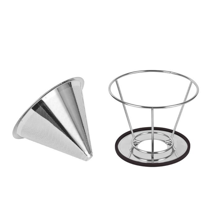 Miss Coffee Pour Over Coffee Dripper - Stainless Steel Reusable Coffee Filter and Paperless Single Cup Coffee... N5