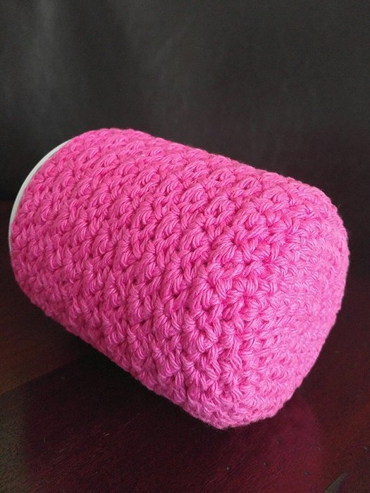 Cotton Coffee Cozy Hot Pink Cozy and Coaster in One N5