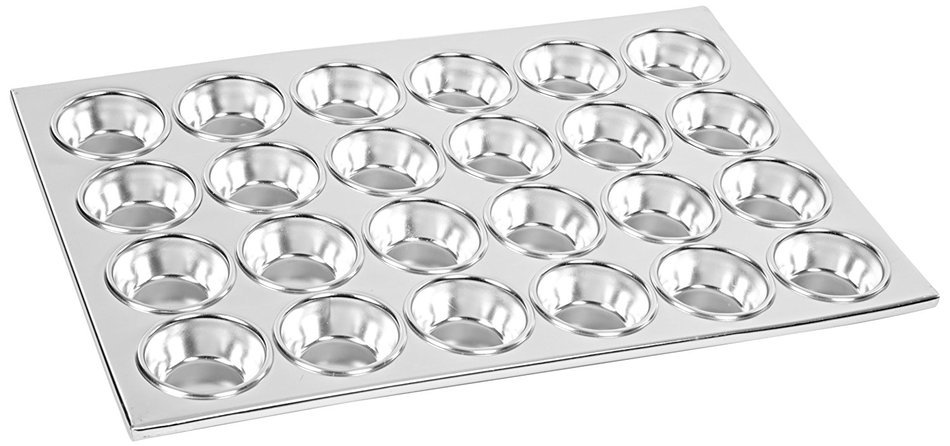 Adcraft AMP-24 20-1/2" Length x 14" Width, 24 Cups Aluminum Muffin Pan