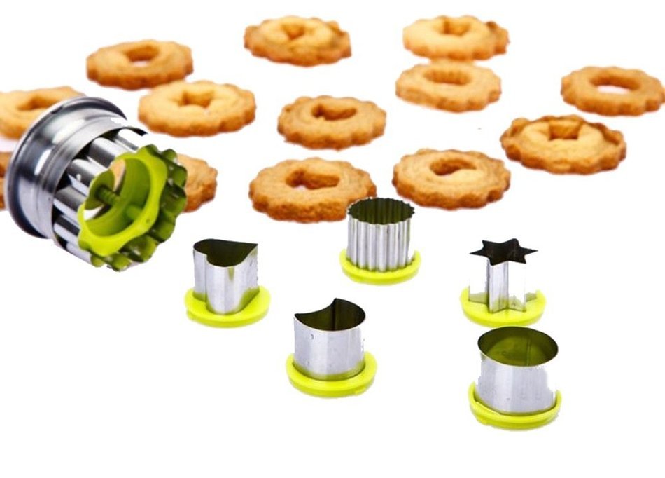 JCNCE 6pcs Stainless Steel Moon Star Shape Biscuit Cake Cookie Cutters Baking Mould N6
