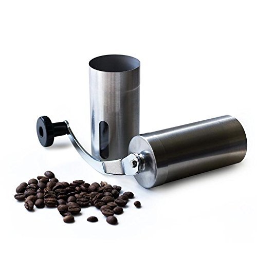 RINE COOOO Brushed 304 Stainless Steel Manual Coffee Grinder Coffee Press N4