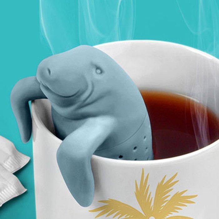 Silicone Manatee Diffuser Infuser Loose Tea Leaf Strainer Herbal Spice ...