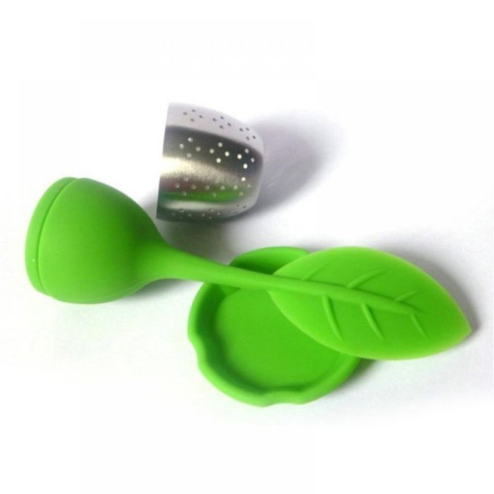 MAXGOODS Fine Silicone Stainless Steel Leaf Tea Strainer Teaspoon Infuser Filter N4