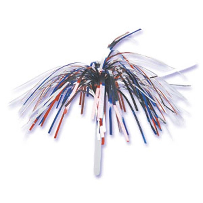 Dress My Cupcake DMC41TIN-F 12-Pack Tinsel Spray Pick Decorative Cake Topper, 4th of July, Red/White/Blue