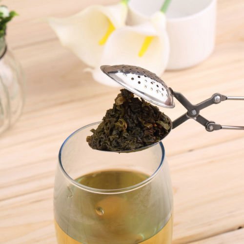 MoeWoods(TM) Stainless Steel Spoon Tea Ball Herb Mesh Infuser Filter Squeeze Strainer Z@ N7