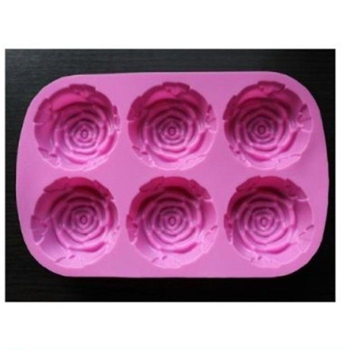 1 X U-beauty Rose Slicone 6 Capacity Cake Pan Baking Mold N3