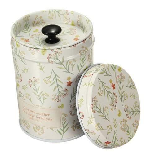 Tgp Vintage Double Cover Tea Caddy Box Container Food Storage Tin Boxes Case Canisters & Jars N12