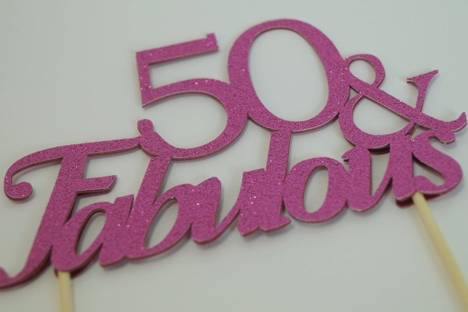All About Details Pink 50-&-fabulous Cake Topper N2