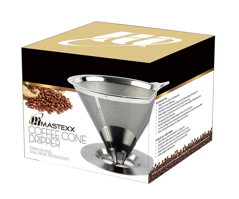 Stainless Steel Coffee Filter and Stand, Reusable Cone Shaped Dripper for Pour-Over Brewing and Straining Tea... N2