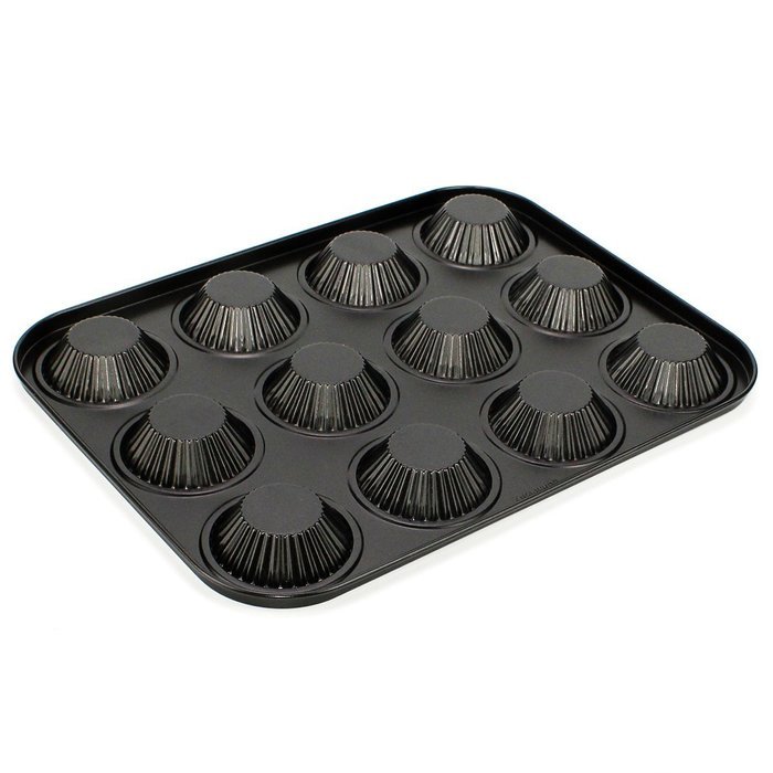 Ezeso 12-Cavity Nonstick Carbon Steel Egg Tart Mold Pan N5